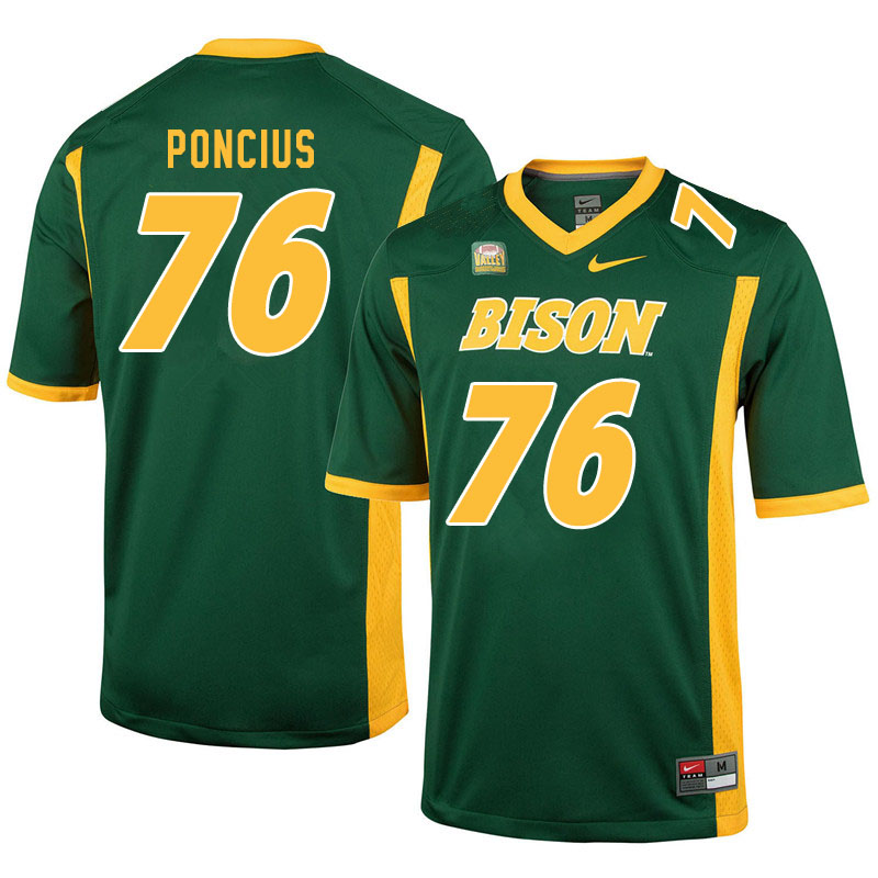 Men #76 Hunter Poncius North Dakota State Bison College Football Jerseys Sale-Green